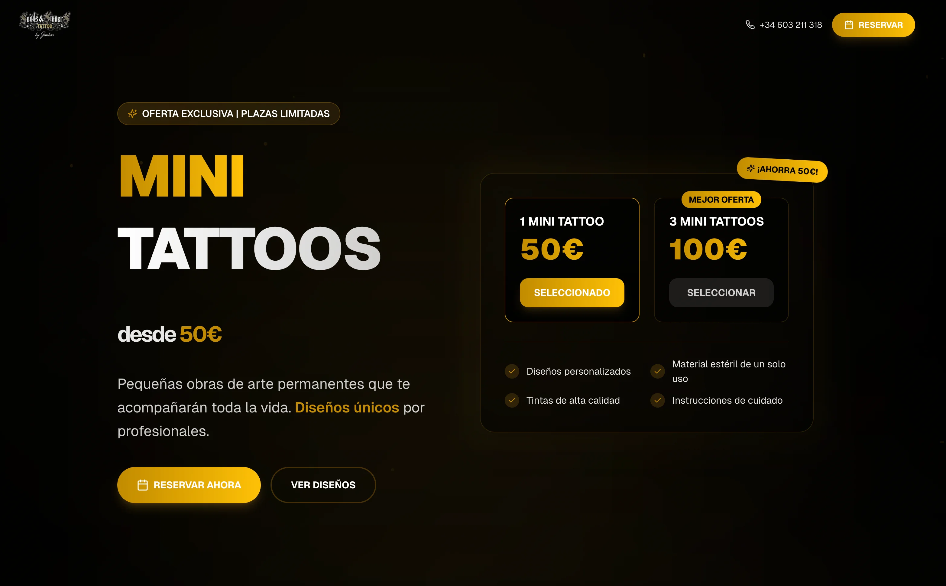 Landing Page Campaña Promocional - Saints and Sinners